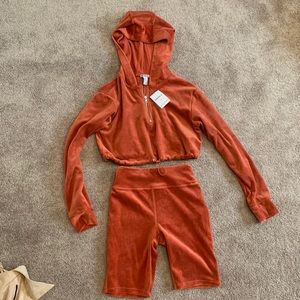 NWT* Forever 21 Velour Sweatshirt And Short Set